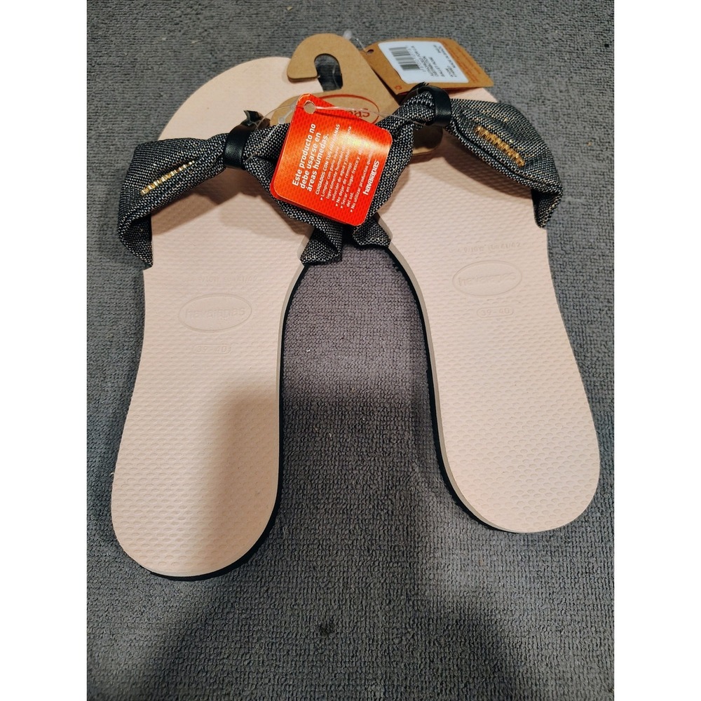Havaianas You St Tropez Ballet Rose Fabric Bow Sandals Womens 9/10W NEW